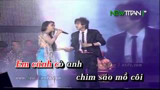 Karaoke Chim trắng mồ côi Đan Trường ft Cẩm Ly [upl. by Aisad690]