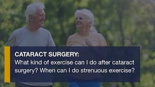 What kind of exercise can I do after cataract surgery When can I do strenuous exercise [upl. by Rekyr190]