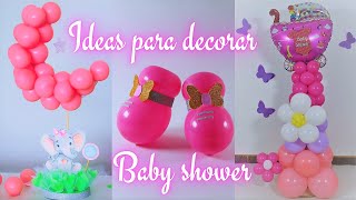 Ideas para decorar Baby shower de niña 👶🏻Ideas to decorate Baby shower for girl 👶🏻balloon decoration [upl. by Whall356]