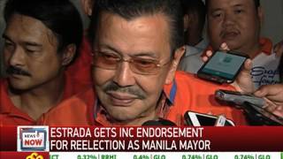 Estrada gets INC endorsement for reelection as Manila mayor [upl. by Llezniuq]