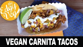 Vegan Recipe Vegetarian Pulled Pork Tacos Carnita Recipe  The Edgy Veg [upl. by Bear]