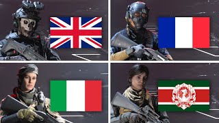 MW3  ALL Operators Nationality [upl. by Ailat344]