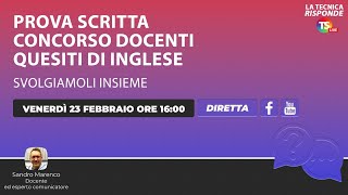 Prova scritta concorso docenti quesiti di inglese svolgiamoli insieme La lezione del prof Marenco [upl. by Deborah420]