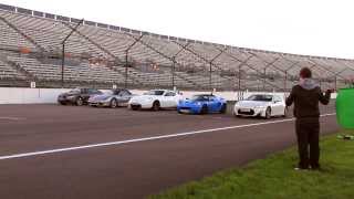 Drag Race Lotus Elise S vs Nissan 370Z Nismo vs Porsche Boxster vs Toyota GT86 vs Audi TT [upl. by Eisenhart6]