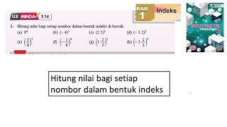 KSSM Matematik Tingkatan 3 Bab 1 indeks hitung nilai uji minda 11c no1 buku teks [upl. by Shear]