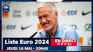 Liste Euro 2024  Conférence de Didier Deschamps en replay [upl. by Vachill]