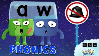 Long Vowel Sounds  AU amp AW  Phonics For Kids  Learn To Read  Alphablocks [upl. by Cavit]