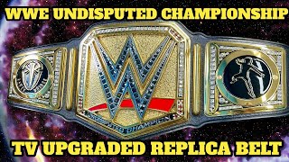 WWE UNDISPUTED TV UPGRADED REPLICA BELT Restone Bars Baseplates Velcro amp Tip [upl. by Ak]