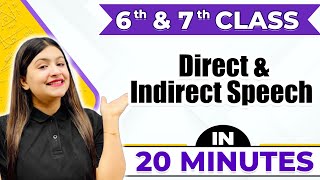 Direct and Indirect Speech  Cheat Sheet Series For Class 6th amp 7th [upl. by Portwine]