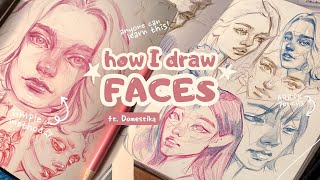 ₊✧ drawing faces in a week ๋࣭ ° learning with Domestika [upl. by Lamar141]