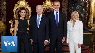 Spains King Hosts Biden and World Leaders at NATO Gala Dinner [upl. by Adnoel7]