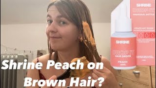 Using SHRINE DROP IT PEACH on BRUNETTE Hair 🍑 [upl. by Isacco]