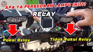 PERBEDAAN LAMPU TEMBAK MENGGUNAKAN RELAY DAN TIDAK MENGGUNAKAN RELLAY  TERANG AN YANG MANA YAAA [upl. by Fontes]