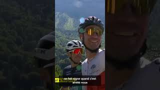 Le Tour neutralisé  Tony Gallopin et PierreLuc Périchon en profitent 😄shorts tourdefrance [upl. by Srevart]