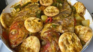 THE BEST JAMAICAN STEAM FISH RECIPE  OKRA AND WATER CRACKERS [upl. by Aiciles905]