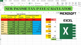 How to Calculate Income Tax PAYE in Excel  2023 [upl. by Aihsem]