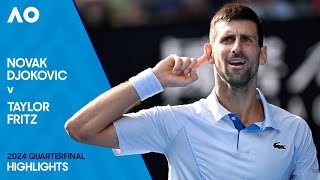 Novak Djokovic v Taylor Fritz Highlights  Australian Open 2024 Quarterfinal [upl. by Ayekram456]