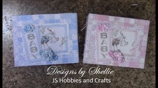 BEGINNERS MINI ALBUM TUTORIAL PART 1 BABY GIRL OR BOY SHELLIE GEIGLE JS HOBBIES AND CRAFTS [upl. by Brenan95]