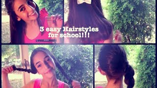 3 easy school hairstyles First video [upl. by Laurin]