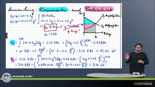 0266 Anwendung Konsumenten und Produzentenrente Beispiel [upl. by Gardas]