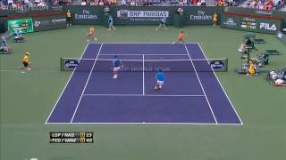 Indian Wells 2011 Halve Finale  Federer amp Wawrinka vs Lopez amp Nadal [upl. by Irvin377]