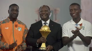 Ivory Coast president rewards football team for their AFCON win [upl. by Arag]