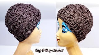 How To Crochet A Beanie Hat  Unisex Beanie Hat  DIY Beanie Hats [upl. by Annek]