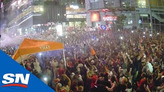 Canadiens Fans React To Artturi Lehkonen’s Overtime Winner Outside The Bell Centre [upl. by Atirahs]