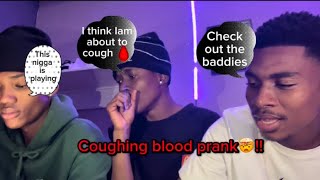 Coughing blood prank on my friends 🤯🩸 coyotersa and kist0 [upl. by Nylrats976]