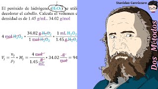 𝐌𝐎𝐋𝐄𝐒 𝐘 𝐃𝐄𝐍𝐒𝐈𝐃𝐀𝐃 Cuantos ml hay en 4 mol H2O2 densidad 145 gmL [upl. by Charteris609]