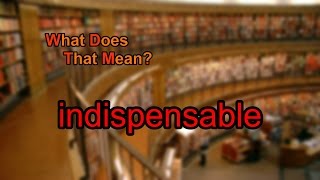 What does indispensable mean [upl. by Atteselrahc178]