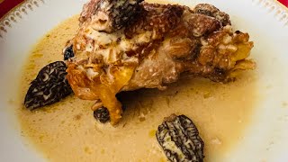 POULARDE AUX MORILLES ET AU VIN JAUNE  FATTENED CHICKEN WITH MORELS AND YELLOW WINE VIDEO 232 [upl. by Brock761]