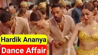 Ananya Pandey and Hardik Pandya DANCE together at Ambani Wedding Video Viral [upl. by Fulvi]