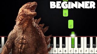 Godzilla Theme King Of The Monsters  BEGINNER PIANO TUTORIAL  SHEET MUSIC by Betacustic [upl. by Dud]