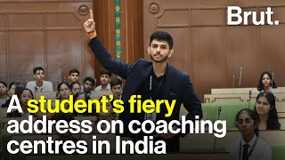 A student’s fiery address on coaching centres in India [upl. by Hsakaa]