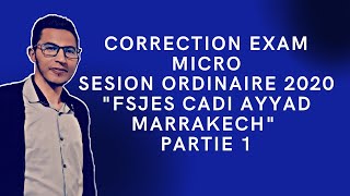 correction exam micro session ordinaire2020 FSJESCadiAyyadMarrakech partie 1 [upl. by Yniattirb253]