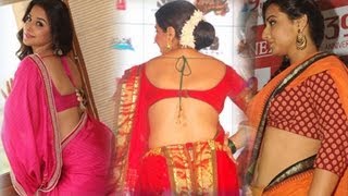 Vidya Balans Super Red Saree Photo shoot [upl. by Ennaitsirk]