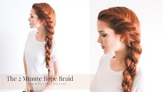 THE 2 MINUTE ROPE BRAID HAIRSTYLE HAIRSTYLE  THE FRECKLED FOX [upl. by Noek638]