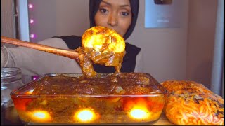 ASMR SOFT BOILED EGGS IN BLOVES SAUCE  مكبانغ البيض نص استواء مع صوص بيلفز [upl. by Gnuh]