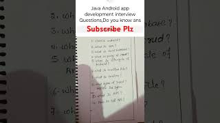 Java Android app development interview Questions 🔥 Important questions for App Development in Java [upl. by Zuckerman]