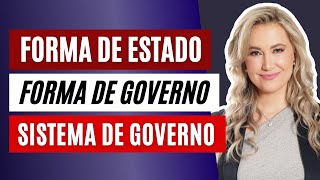 FORMA DE ESTADO FORMA DE GOVERNO E SISTEMA DE GOVERNO  DIREITO CONSTITUCIONAL  CIÊNCIA POLÍTICA [upl. by Ardnassela]