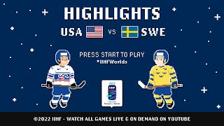 Highlights  USA vs Sweden  2022 IIHFWorlds [upl. by Adlitam]