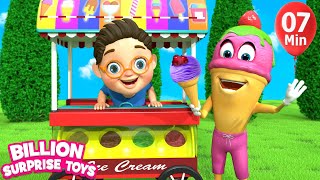 Ice Cream Cart Song  BillionSurpriseToys Nursery Rhymes Kids Songs [upl. by Volotta]