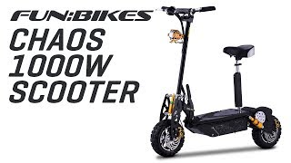 Product Showcase Chaos Sport 48 Volt 1000W Electric Scooter Powerboard [upl. by Oloap]