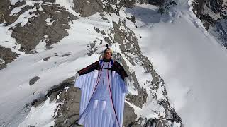 Flying down the Eiger  Wingsuit Flight Eiger Switzerland [upl. by Latoniah]