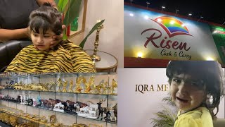 Irha ki hair cutting ka first reaction  Risen store tour  All in one store [upl. by Robbyn]