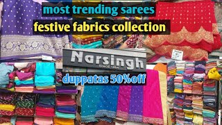 Narsing latest fabrics collectionlatest collectionNarsing store nityasisters [upl. by Llerut335]