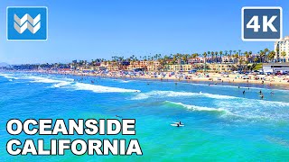 4K Oceanside Beach Pier in San Diego County California USA  Walking Tour amp Travel Guide 🎧 [upl. by Nadruoj]