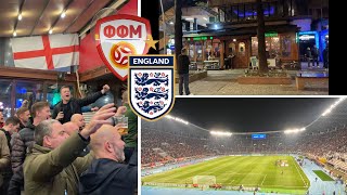 England draw with North Macedonia in Skopje November 2023 Fans singing and enjoy cheap beer [upl. by Ellennaj]