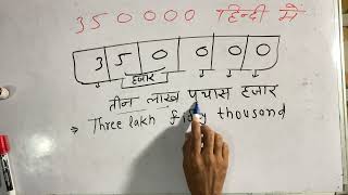 350000 Hindi Mein  350000 Kaise Likhate Hain  spelling  Hindi [upl. by Remmer163]